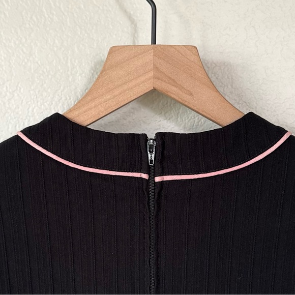 STOP STARING! L / 6 4 Vintage Retro Pinup Glam 30s Style Pencil Dress Black Pink - Picture 6 of 10